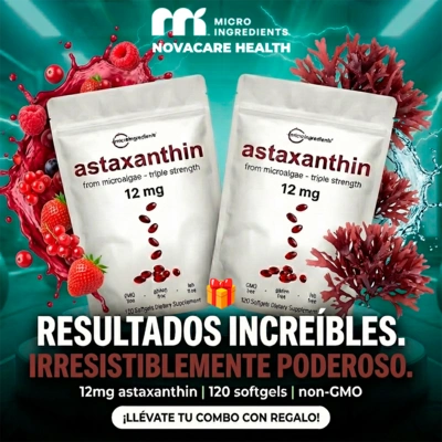 ASTAXANTHIN® 120 Softgels 💊 | Fórmula avanzada para tus ojos, piel y longevidad